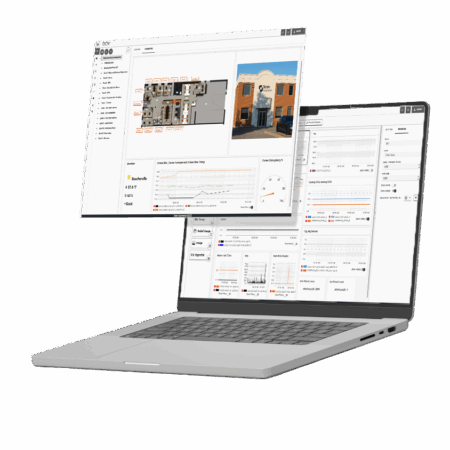computer with graphics on it